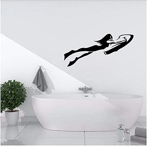 YUANCAN Creative Wall Stickers 62X29Cm Diving Ocean Beach Decor PVC Living Room The Bedroom Swimming Pool Decorative Wall Decal murals for Walls Doors and Windows