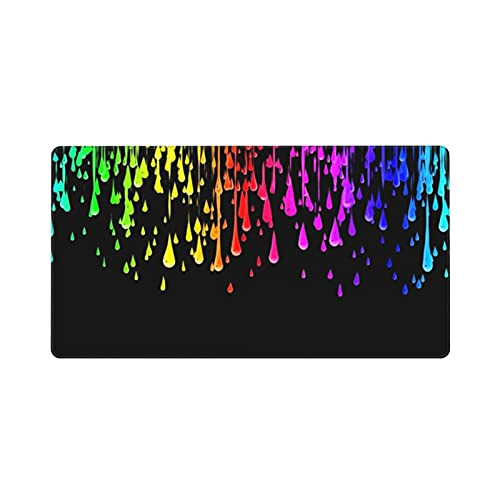 Rainbow Paint Splatter Computer Mouse Pad-Laptop Mouse Pads for Computers- Gaming- Office