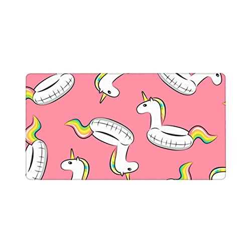 Unicorn Pool Float Toss On Pink Computer Mouse Pad-Laptop Mouse Pads for Computers- Gaming- Office