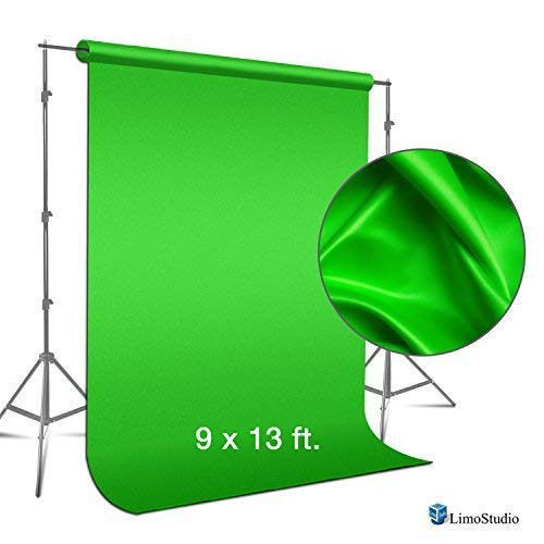 LimoStudio 9 ft. x 13 ft. Green Fabricated Chromakey Backdrop Background Screen for Photo / Video Studio, AGG1846