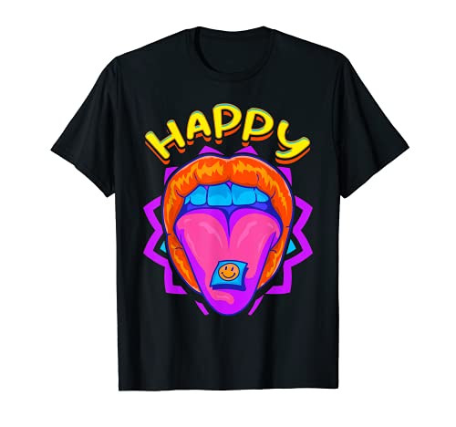 Funny LSD Tab Acid Trip Happy Magic Mushrooms Psychedelic T-Shirt