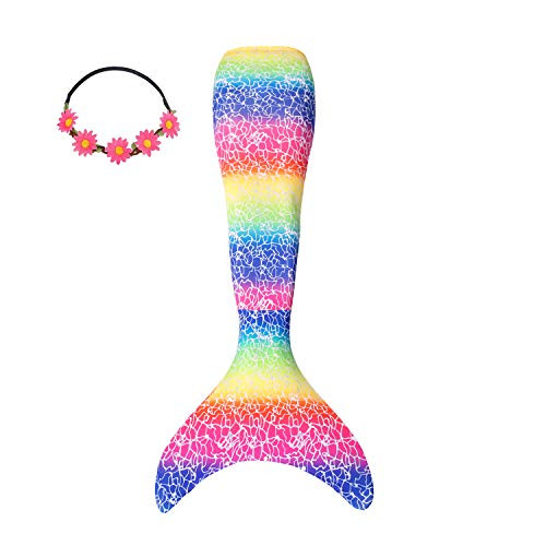 GALLDEALS Mermaid Bathing Suit Cosplay Costume for Kids Girls Adults -Large - Adult- Rainbow-