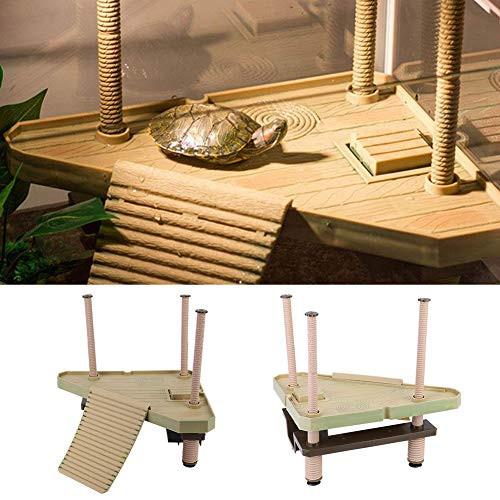 Qinlorgo Leisure Table Sturdy Amphibian Floating Platform- Flat Reptiles Floating Platform- Basking Floating Platform for Aquarium