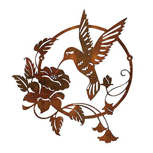 Barcley Rustic Metal Hummingbird Wall Art-Large Hummingbird Flower Hanging Metal Wall Art Decor-Wall Sculpture for Indoor and Outdoor Bedroom Living Room Office Garden Barcley Rustic Metal Hummingbird Wall Art-Large Hummingbird Flower Hanging Metal Wall Art Decor-Wall Sculpture for Indoor and Outdoor Bedroom Living Room Office Garden