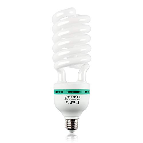 Phomia Light Bulb 135W 5500K CRI ? 95 with E27 Socket Full Spectrum CFL Daylight for Photography Studio Lighting