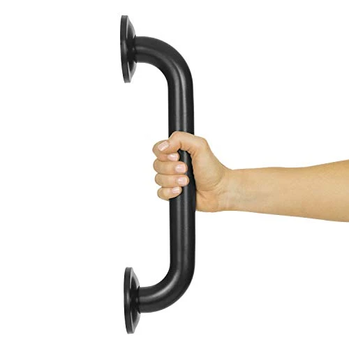 Vive Metal Grab Bar -12" Inches- - Balance Handrail Shower Assist - Bathroom- Bathtub Mounted Safety Hand Support Rail - Stainless Steel Wall Mount for Handicap- Bath Handle- Elderly- Disabled- Injury