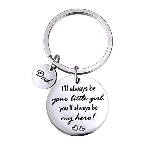 Dad Keychain Gift from Daughter for Birthday Father's Day- I'll Always Be Your Little Girl Keychain Dad Keychain Gift from Daughter for Birthday Father's Day- I'll Always Be Your Little Girl Keychain