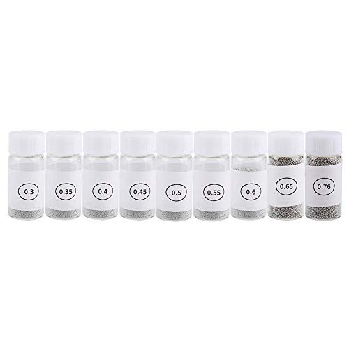 Tin Solder Ball BGA Lead-Free Reballing Soldering Heat Universal Stencil Balls for GPU CPU IC Chip PCB(9 Bottles 0.3mm-0.76mm)