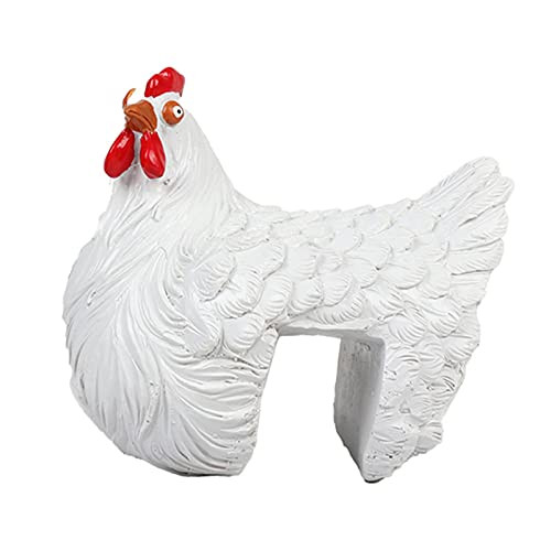 JZENZERO Hen Statue Animal Ornaments Farm Animal Collectable Garden Sculptures For Garden Decoration for Garden Ladder Decoration