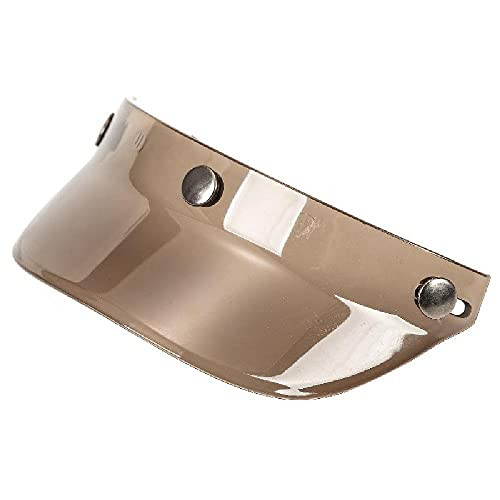 XAJH 3 Snap Visor Shield- Universal 3 Snap-Button Visor Flip Up Wind Shield for Open Face Motorcycle Helmet-Khaki