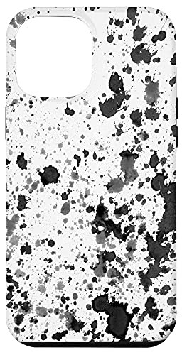 iPhone 12 Pro Max Abstract Black White Paint Splatters Design Case