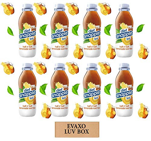 LUV BOX - Snapple diet Flavored tea Drink diet half n' half lemonade iced tea- 16oz Plastic Bottle-Pack of 8