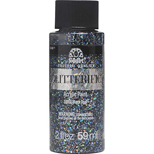 Plaid:Craft FolkArt Glitterific Glitter Paint 2oz-Black Opal