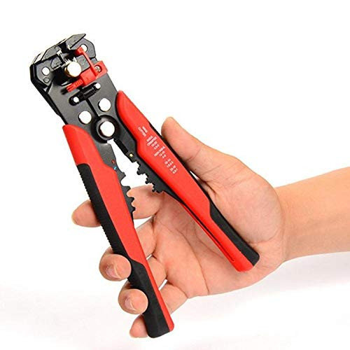 SPRINGHUA Wire Stripper Alicate Descascador Cable Cutter Crimper Wire Pliers JX1301 Automatic TAB Terminal Crimping Stripping Pliers Tools -Color : Red-
