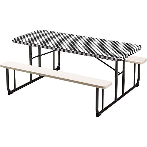 Stay Put Tablecovers Black Check- 30" x 96"- 3 ct