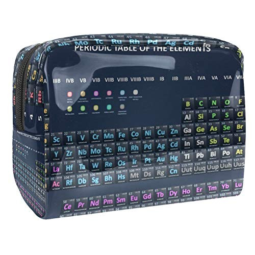 Portable Makeup Bag with Zipper Travel Toiletry Bag for Women Handy Storage Cosmetic Pouch Periodic Table of The Elements Portable Makeup Bag with Zipper Travel Toiletry Bag for Women Handy Storage Cosmetic Pouch Periodic Table of The Elements
