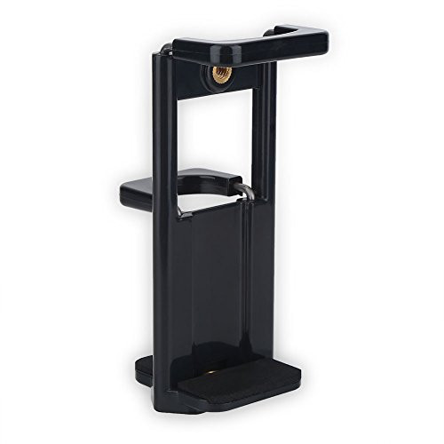 Akozon Universal Smartphone Tripod Adapter Cell Phone Stand Phone Holder Clip Stand Mount Bracket Accessory for Phone Tablet Camera Black
