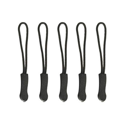 SUPVOX 20pcs Zipper Pull Tabs Replacement Zip Fixer Zipper Tags Repair for Clothes Suitcase Backpack DIY Craft -Black-