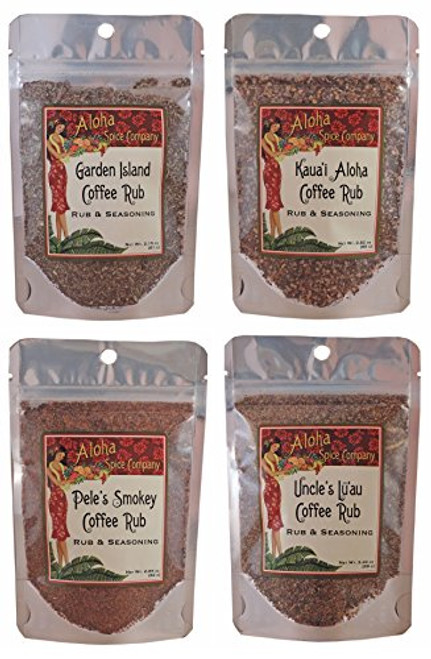 Variety Pack of Aloha Spice Coffee Rubs and Seasonings