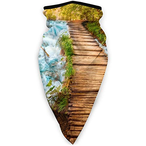 Outdoor Face Mouth Mask Windproof Sports Mask Ski Mask Shield Scarf Bandana Men Woman Shield Face Neck Mask Scarf -Rural Lake Park Wooden Board