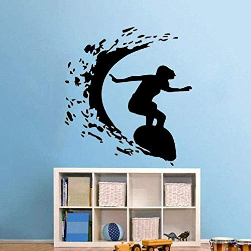 YUANCAN Personalise Wall Stickers Surfing Ocean Beach Decor Swimming Pool PVC Gym 54X58Cm Home Office Store Decoration Wall Decal Mural Wallpaper