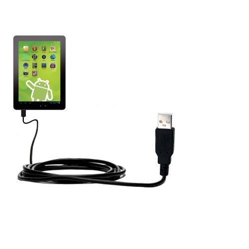 Hot Sync and Charge Straight USB Cable Compatible with Zeki Android Tablet TBDB863B - Charge and Data Sync with The Same Cable. Built with Gomadic TipExchange Technology