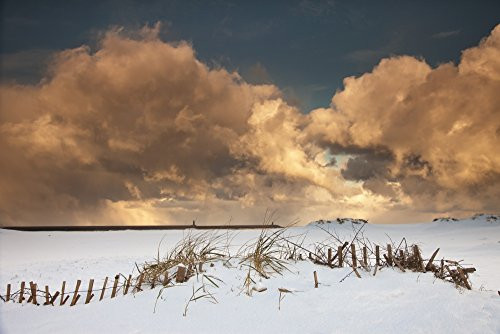 Posterazzi Illuminated Clouds Glowing Above A Snowy Field South Shields Tyne And Wear England Poster Print- -19 x 12-