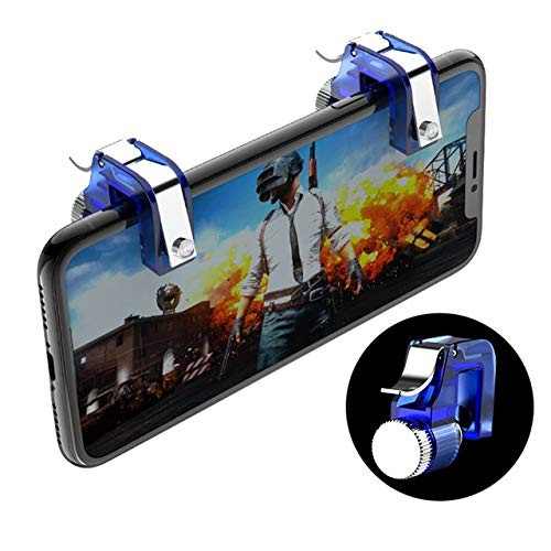 szkn Metal Smart Phone Mobile Gaming Trigger for PUBG Mobile Gamepad Fire Button Aim Key L1 R1 Shooter PUBG Controller Blue