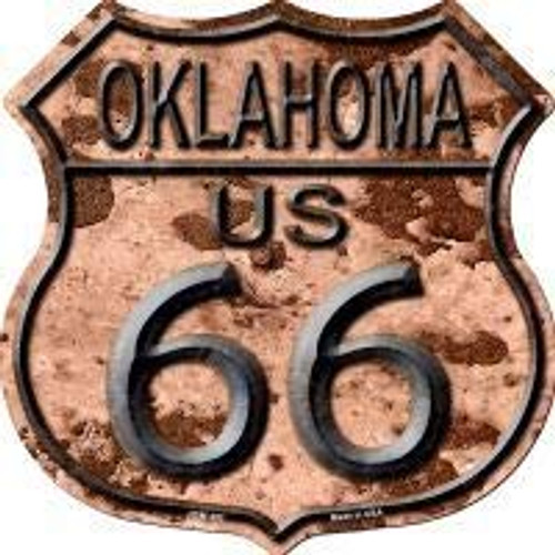 Bargain World Route 66 Oklahoma Rusty Highway Shield Novelty Metal Magnet -Sticky Notes- Bargain World Route 66 Oklahoma Rusty Highway Shield Novelty Metal Magnet -Sticky Notes-