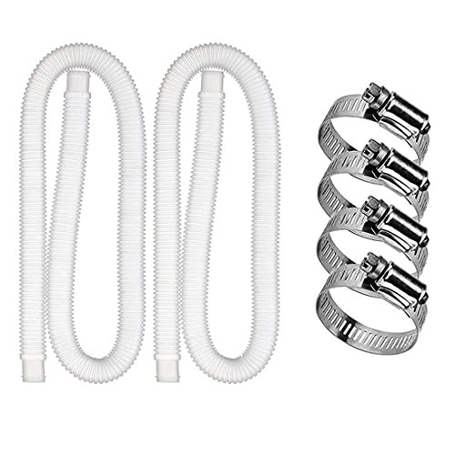 Swimming Pool Replacement Hose with Metal Clamps Pool Pump Hoses Pool Filter Accessories for Ground Pool