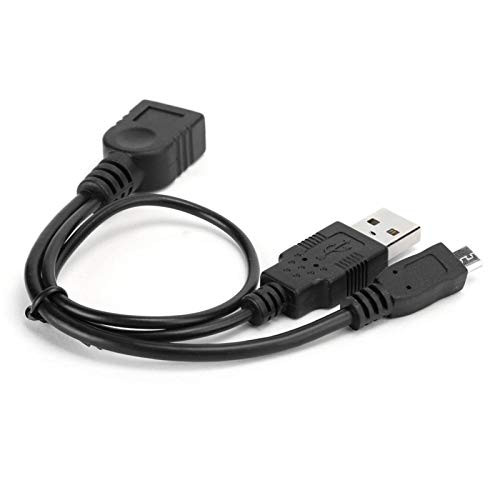 FOLOSAFENAR Data Cable- Micro USB Data Cable Micro USB Male to USB Female OTG Cable with Power Supply for Mobile Phones Tablets for Android-Black-