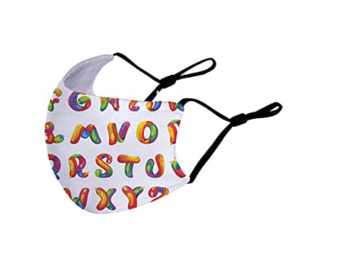 Artistic Design of Alphabet Letters Brushstrokes Paint Splashes Creative Style-Face Mask Reusable Washable Masks Cloth for Men and Women