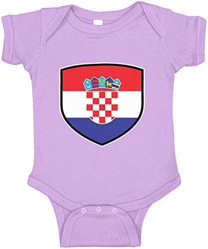 Amdesco Croatia Shield Croatian Flag Infant Bodysuit- Lavender 24 Month