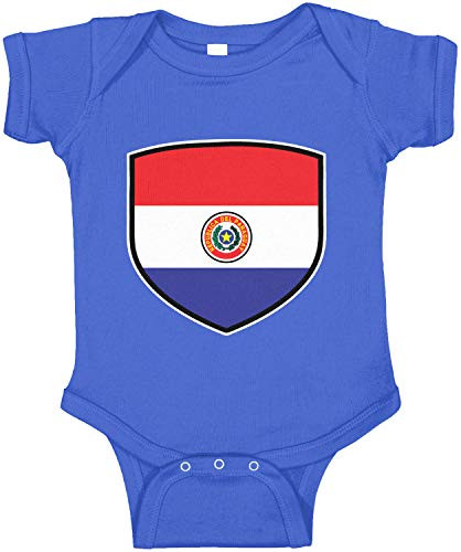 Amdesco Paraguay Shield Paraguayan Flag Infant Bodysuit- Royal Blue Newborn