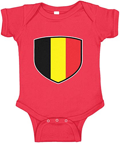 Amdesco Belgium Shield Belgian Flag Infant Bodysuit- Red 6 Month