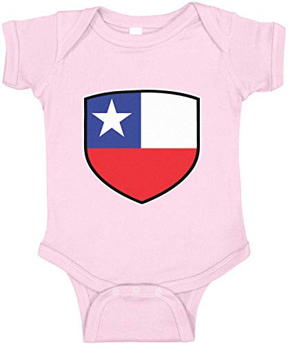 Amdesco Chile Shield Chilean Flag Infant Bodysuit- Pink 6 Month