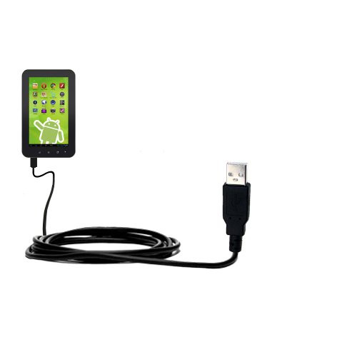 Gomadic Classic Straight USB Cable Suitable for The Zeki Android Tablet TBD753B TBD763B TBD773B with Power Hot Sync and Charge Capabilities - Uses TipExchange Technology