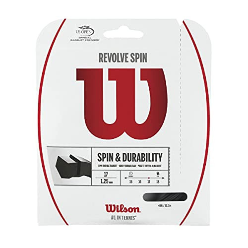 Wilson Revolve Spin 17 Gauge Black Color Poly -Polymer- Tennis String 2-Pack -2 Sets Per Order-