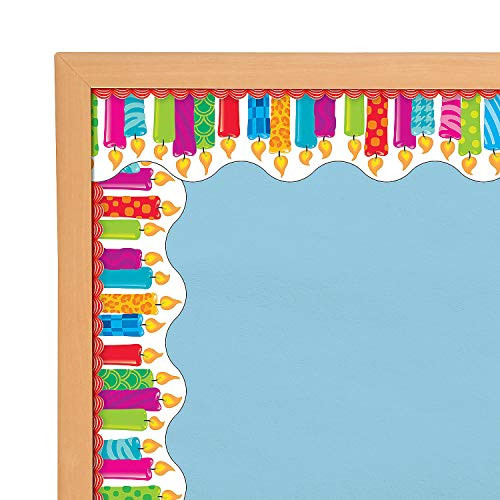 Fun Express Birthday Candles Bb Border - 12 Pieces - Educational and Learning Activities for Kids