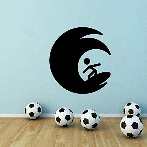YUANCAN Creativity Murals Lovely Cartoon Surfing Ocean Beach Decor Swimming Pool PVC Personalized Wall Stickers Decoration Home Office Store Art Mural 45X49Cm