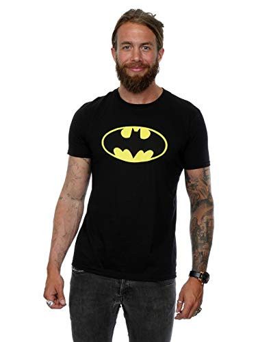 DC Comics Men's Batman Logo T-Shirt Small Black