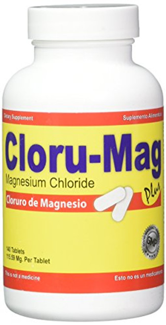 Cloru-Mag Plus - Magnesium Chloride - 140 Tablets -Cloruro de Magnesio- Cloru-Mag Plus - Magnesium Chloride - 140 Tablets -Cloruro de Magnesio-
