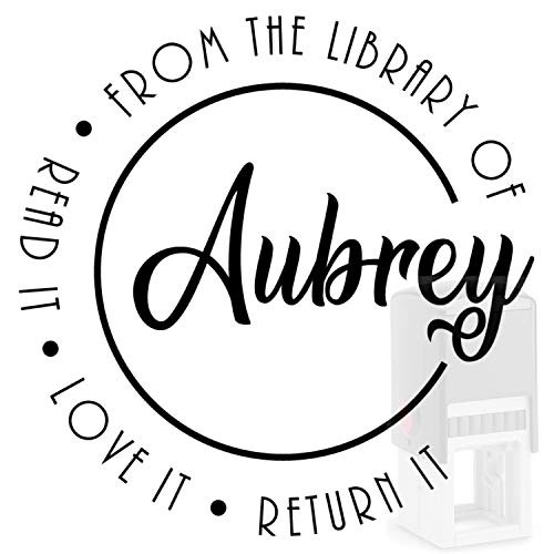 Custom Book Stamp 12 Plus  Designs - Ex Libris - From the Library of Stamp - Please Return To This Belongs Stamper Personalized -Self Inking Wood Custom Classroom Library Round Teacher Stamp -Book 10-