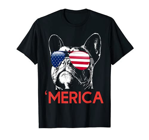 Merica French Bulldog American Flag 4th of July Frenchie T-Shirt Merica French Bulldog American Flag 4th of July Frenchie T-Shirt