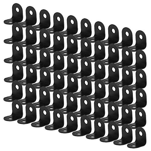 YeVhear Corner Bracket 12x12mm Black Corner Fixing Corner Bracket L-Shaped Right Corner Brackets Shelf Bracket Corner Protector for Furniture 60pcs