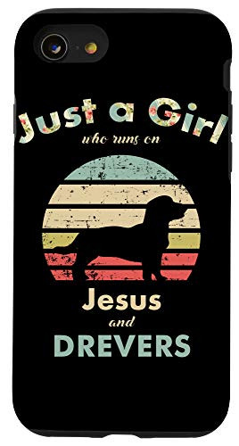 iPhone SE -2020- / 7 / 8 Just A Girl Who Runs on Jesus and Drevers Retro Dog Case