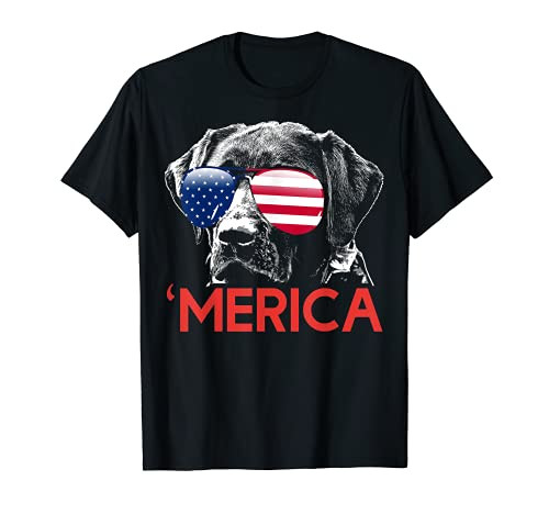 Merica Labrador American Flag 4th of July T-Shirt Merica Labrador American Flag 4th of July T-Shirt