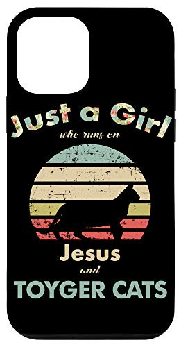 iPhone 12 mini Just A Girl Who Runs on Jesus and Toyger Cats Retro Cat Case