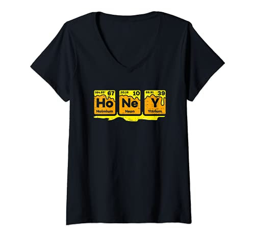 Womens Honey Periodic Table Beekeeper Bee Hives Gift Idea V-Neck T-Shirt Womens Honey Periodic Table Beekeeper Bee Hives Gift Idea V-Neck T-Shirt