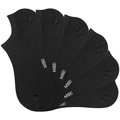 MIBEI Ankle Running Socks Men Women Low Cut Sports Athletic Cotton Socks Casual Comfy Deodorization Tab Socks 6 Pack
